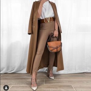 Zara Tan Ottoman Split Hem Leggings